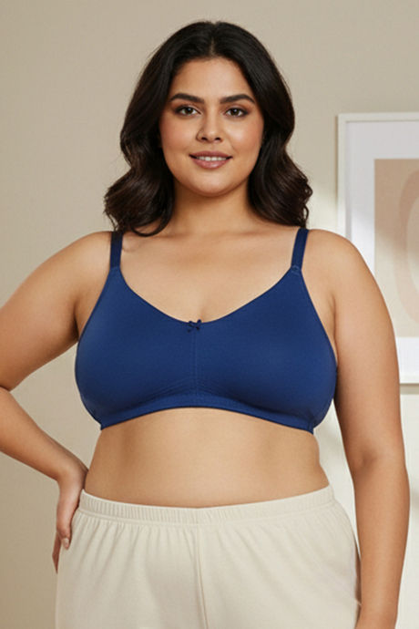 Zivame True Curv Double Layered Non Wired 3/4th Coverage Sag Lift Bra - Navy Peony — image 2